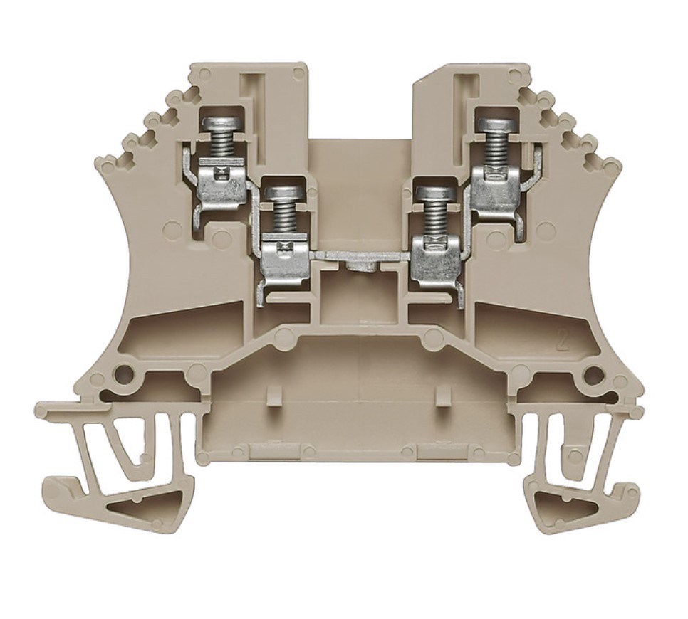 Feed-through terminal, Screw connection, 1.5 mm², 800 V, 17.5 A, dark beige
