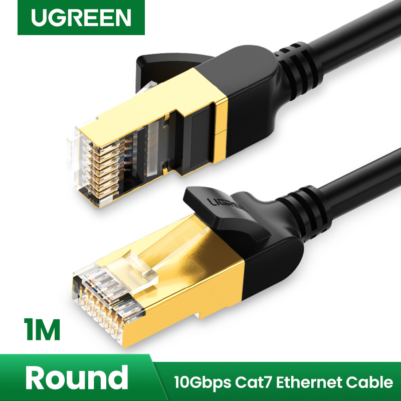 Kabelis F/FTP CAT7 ar 2xRJ45 spraudņiem 1m melns NW107 UGREEN