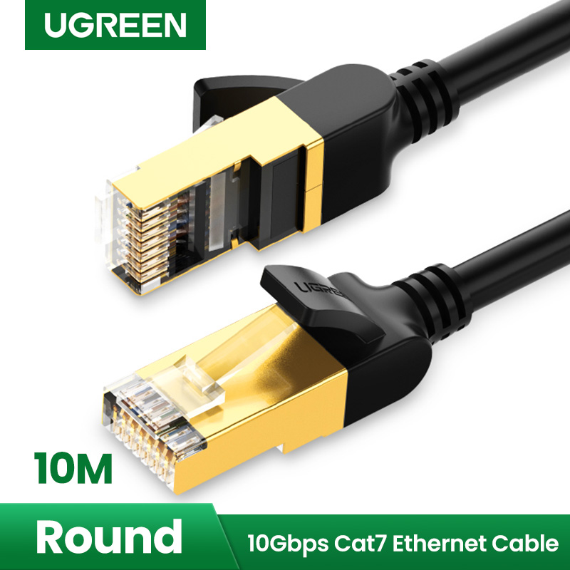 Kabelis F/FTP CAT7 ar 2xRJ45 spraudņiem 10m melns NW107 UGREEN