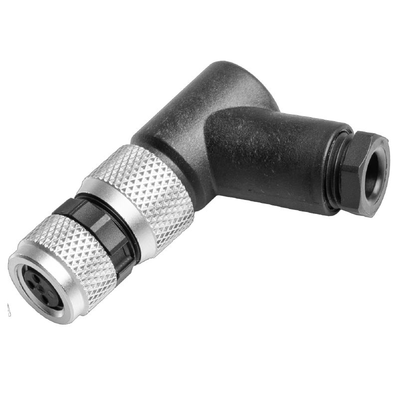M8 iekšmale, 0,14-0,5 mm², 3,5-5 mm, pin3, leņķveida, IP67