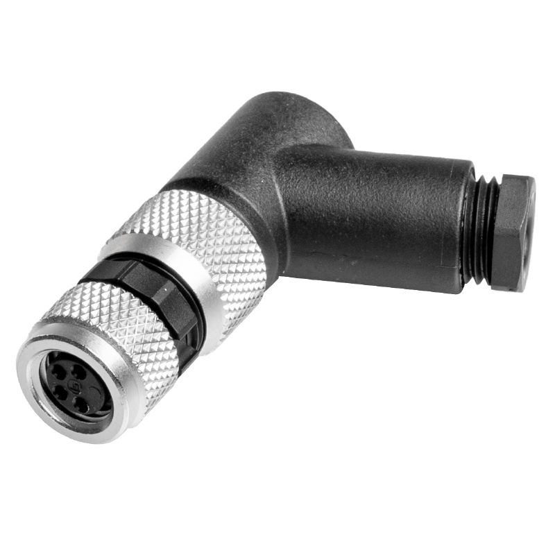 M8 iekšmale, 0,14-0,5 mm², 3,5-5 mm, pin4, leņķveida, IP67