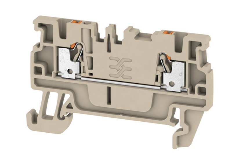 Caurlaides spaile, PUSH IN, 1,5 mm², 500 V, 17,5 A, tumši bēša A2C 1.5
