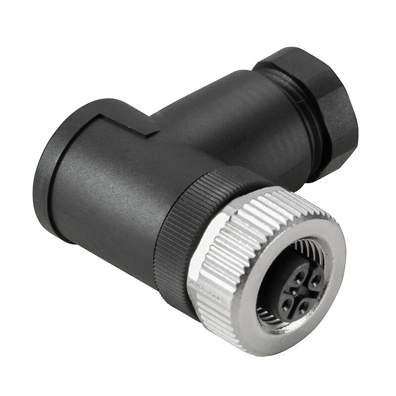 M12 sievišķais 5 kontakts, leņķveida, 6-8 mm kabelis, IP67