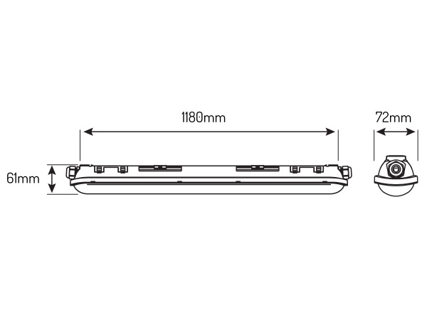 LED līnija PRIME LINKER tri-proof 40W 6000lm 4000K 150lm/W 220-240V IP65 melns