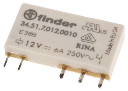 Relejs šaurs 12 VDC, 1CO, 6A