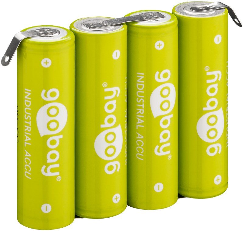 Pielodējami akumulatori 4x AA (Mignon) - 2100 mAh, zaļš (Z), niķeļa-metāla hidrīda akumulators (NiMH), 4,8 V