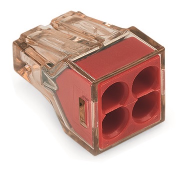 Universālais vadu savienojums 4x1,5-4 mm sarkans 32A 400V WAGO