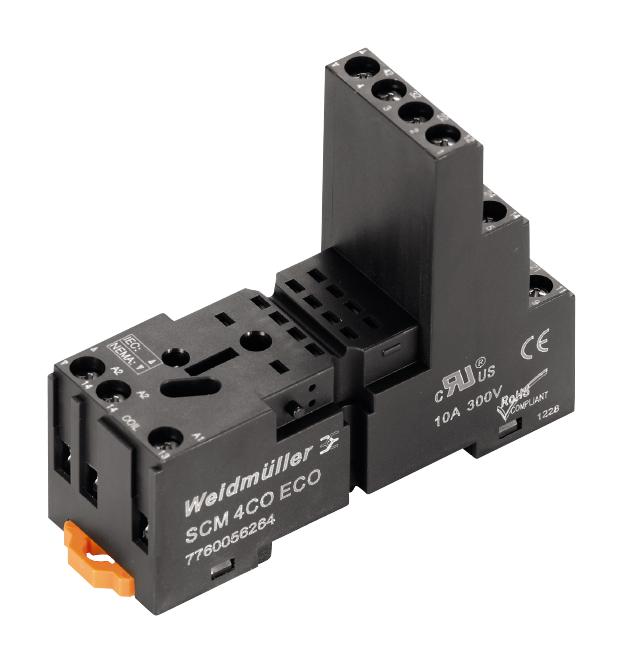 Ligzda SCM 4CO ECO Weidmuller relejs DRM, 6 A, stiprināma uz  DIN sliedes, RoHS