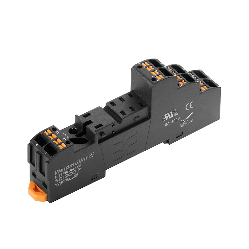 ligzda SDI 2CO P, DRI sērijas relejs, 2CO, 8 A, 250 V, "Push In" veids, Weidmuller