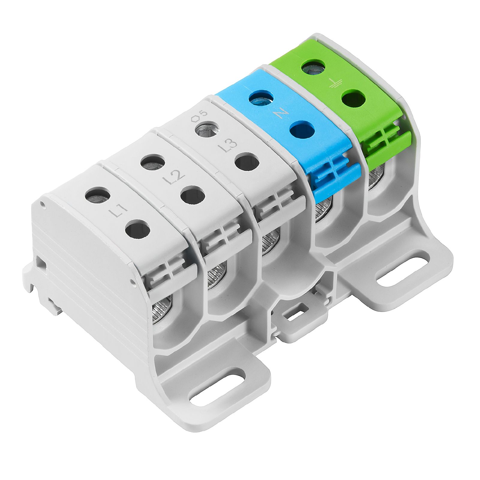 WPD 530 5X50/5X50 3XGY/1XBL/1XGN input terminal, 50mm2 150A, 1000V, Weidmuller