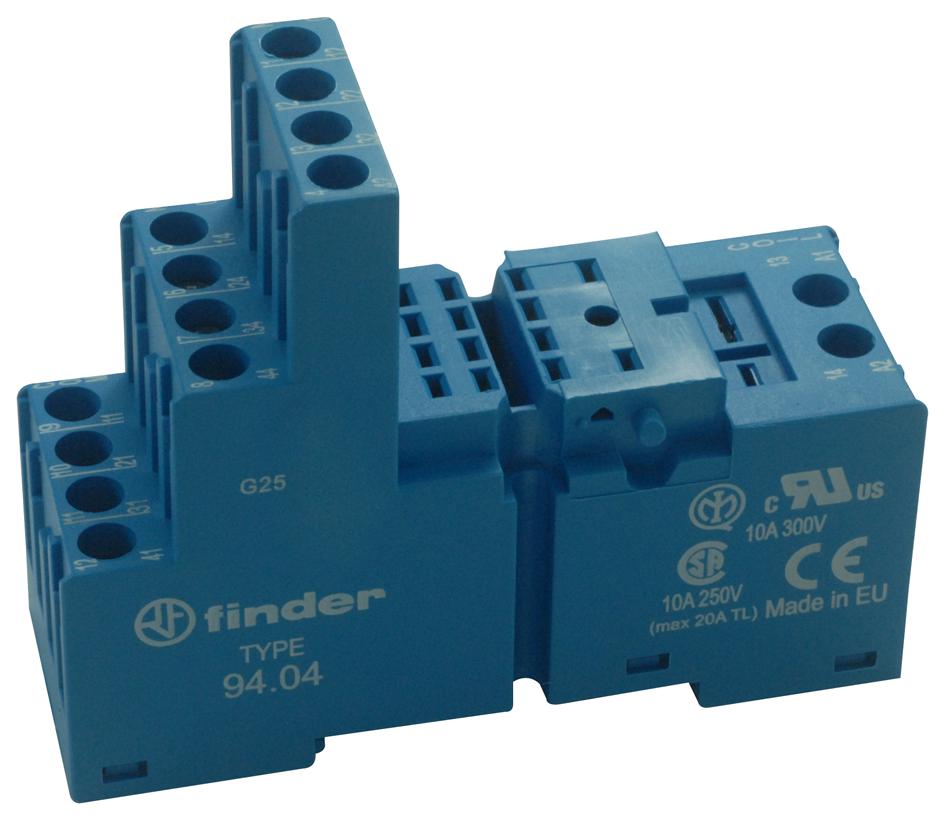 Releja ligzda 94.04 uz DIN sliedes, Finder, RoHS