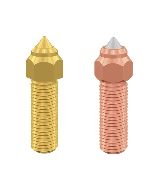 Nozzle kit 1pcs brass, 1pcs copper/hardened steel 0.4mm for K1 / K1Max / CR-M4 / ENDER-3V3KE CREALITY