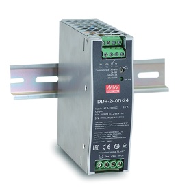 Sprieguma pārveidotājs 240W DC/DC 16.8-33.6V:24V 10A, DIN sliedes stiprinājums, MEAN WELL