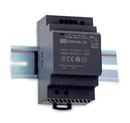 60W DC/DC pārveidotājs 18–75V: 24V2,5A, uz DIN, MEAN WELL