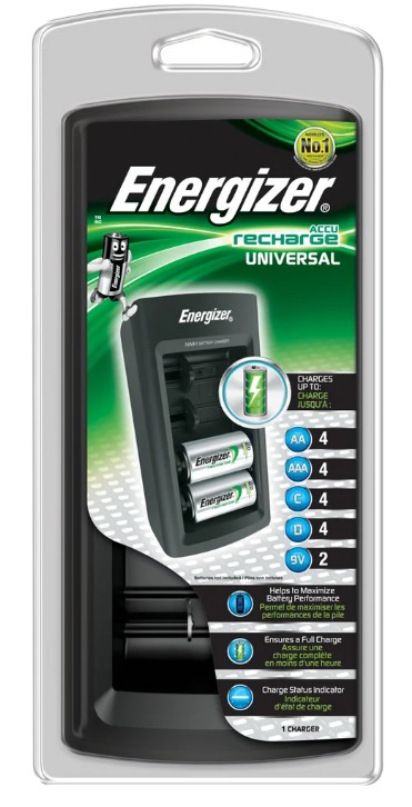 lādētājs Ni-Mh 2/4 AAA/AA/C/D; 1/2 6F22 Energizer