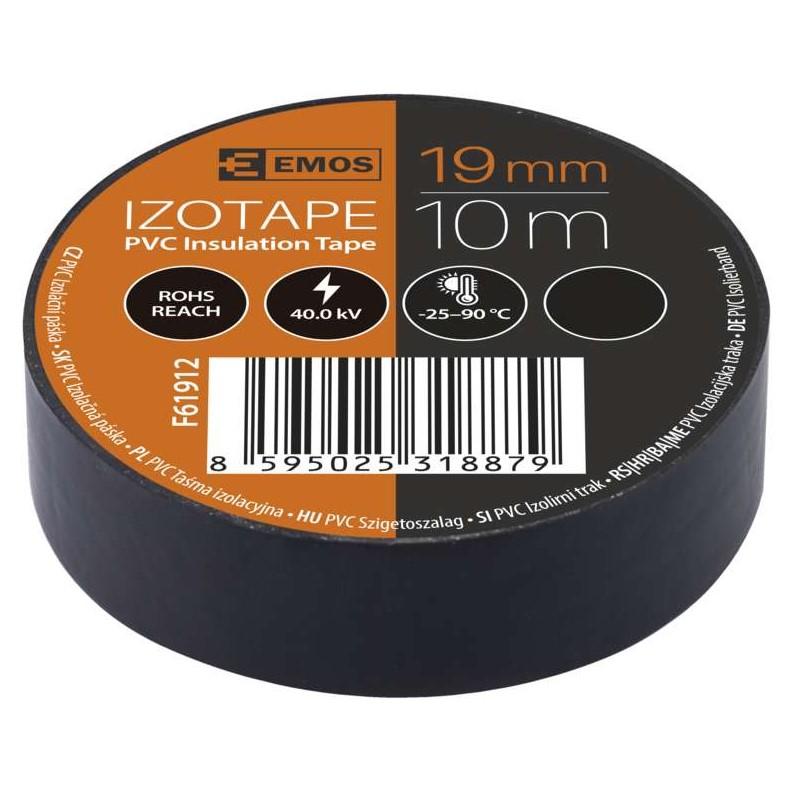 ElektroIzolējoša lente PVC 0.13x19mm (10m), melns
