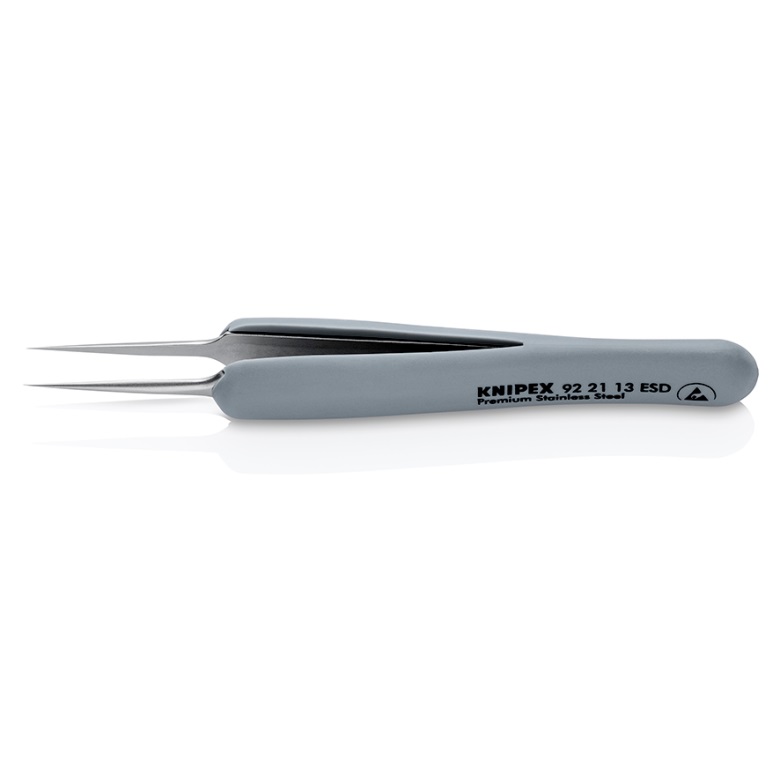 Precīzijas pincete ar gumijas rokturiem 92 21 13 ESD Knipex