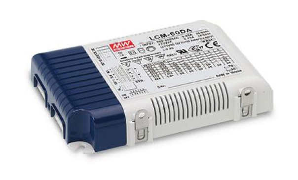 60W daudzpakāpju izejas strāvas LED barošanas bloks,   DALI2, dimmējams , MEAN WELL