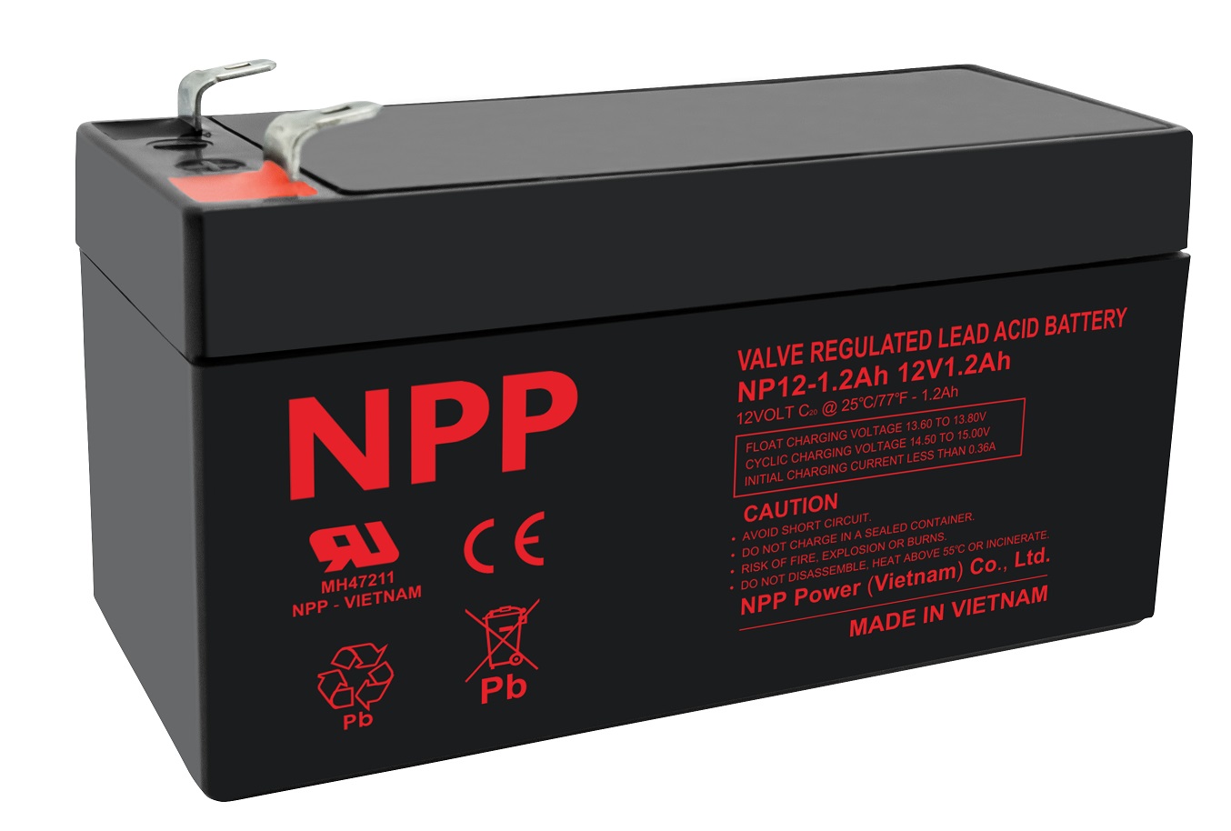 Akumulators 12 V 1,2 Ah T1(F1) Pb AGM NPP