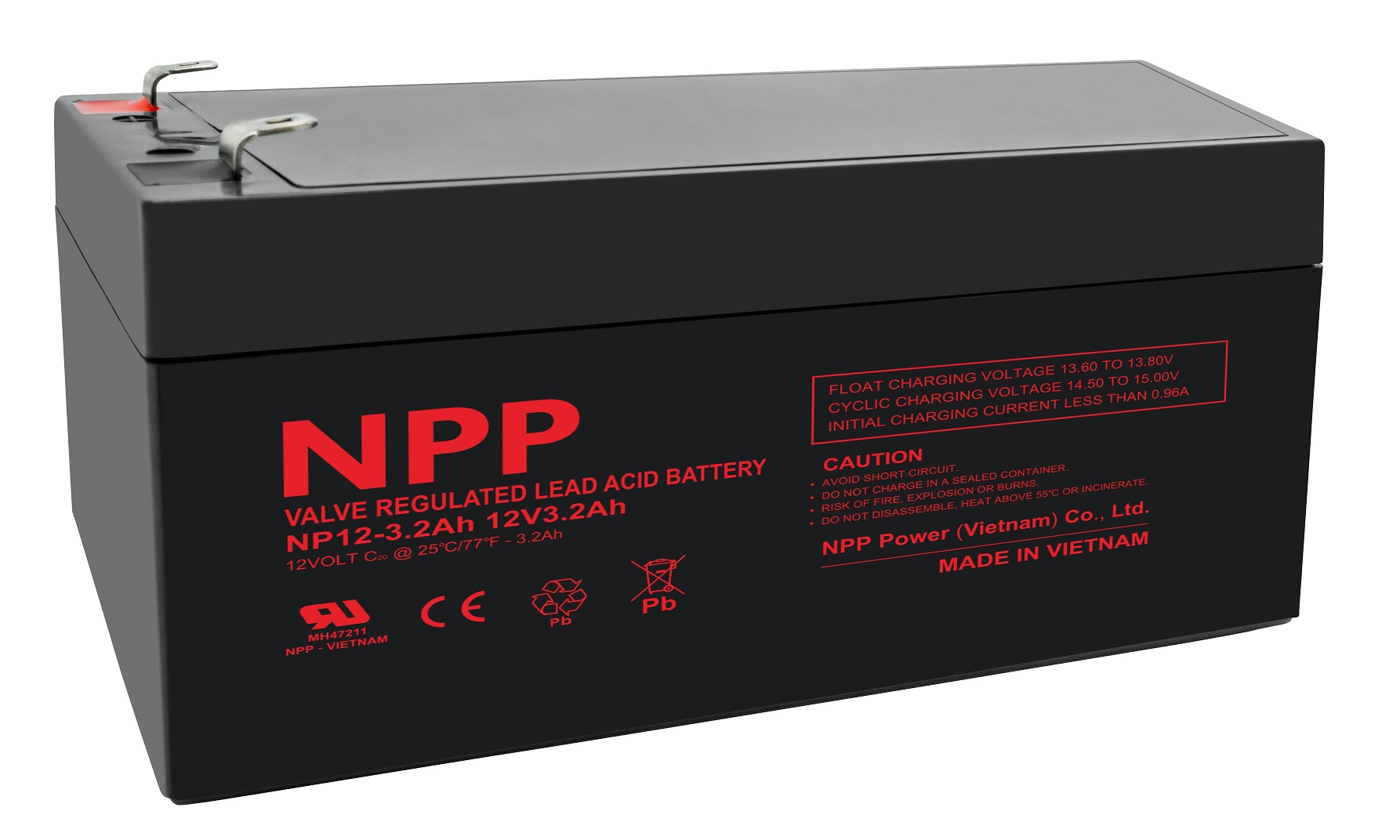 Akumulators 12V 3.2Ah T1(F1) Pb AGM NPP
