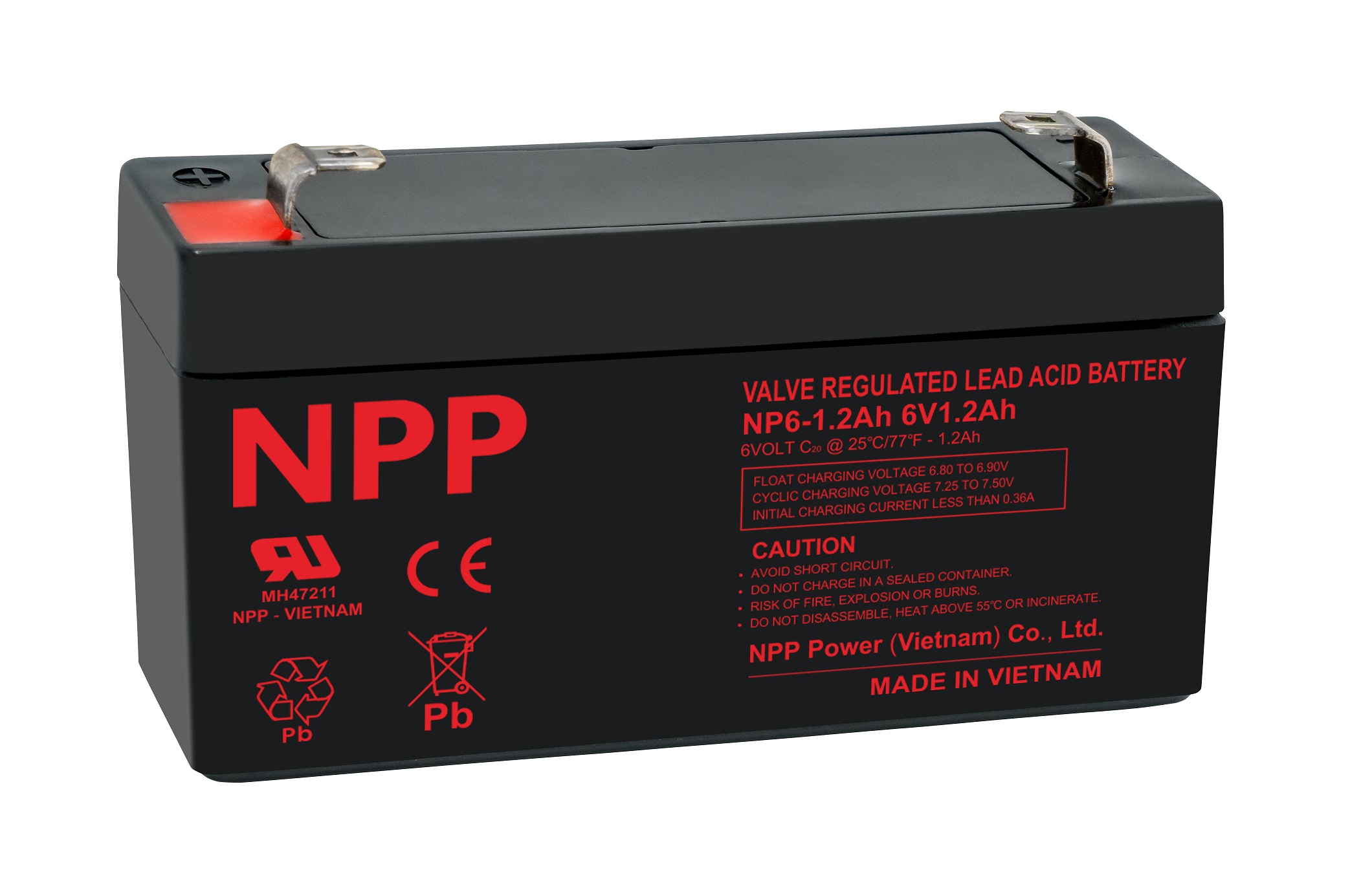 Akumulators 6V 1.2Ah T1(F1) Pb AGM NPP
