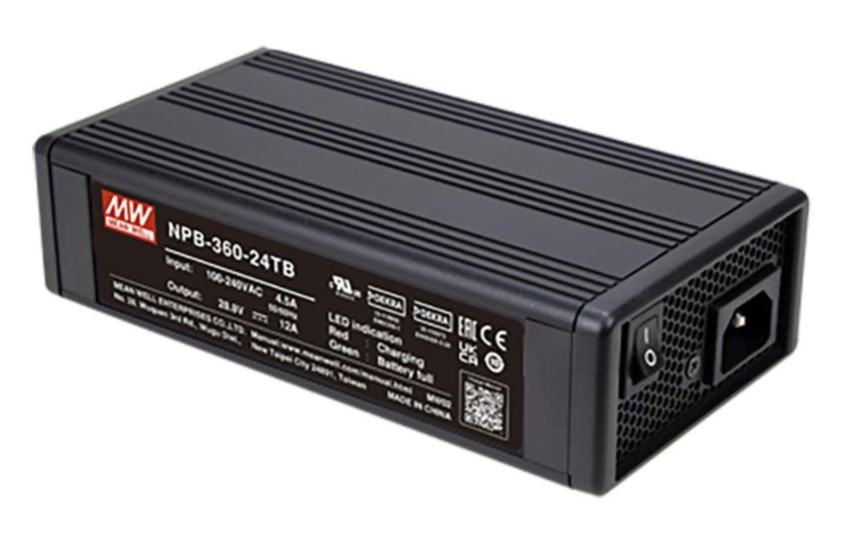 Battery Pb, Li-ion Charger 13.8V 20A, TB, PFC, MEAN WELL