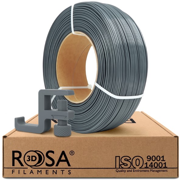 Filaments PCTG pelēks 1,75 mm 1 kg uzpildes Rosa3D