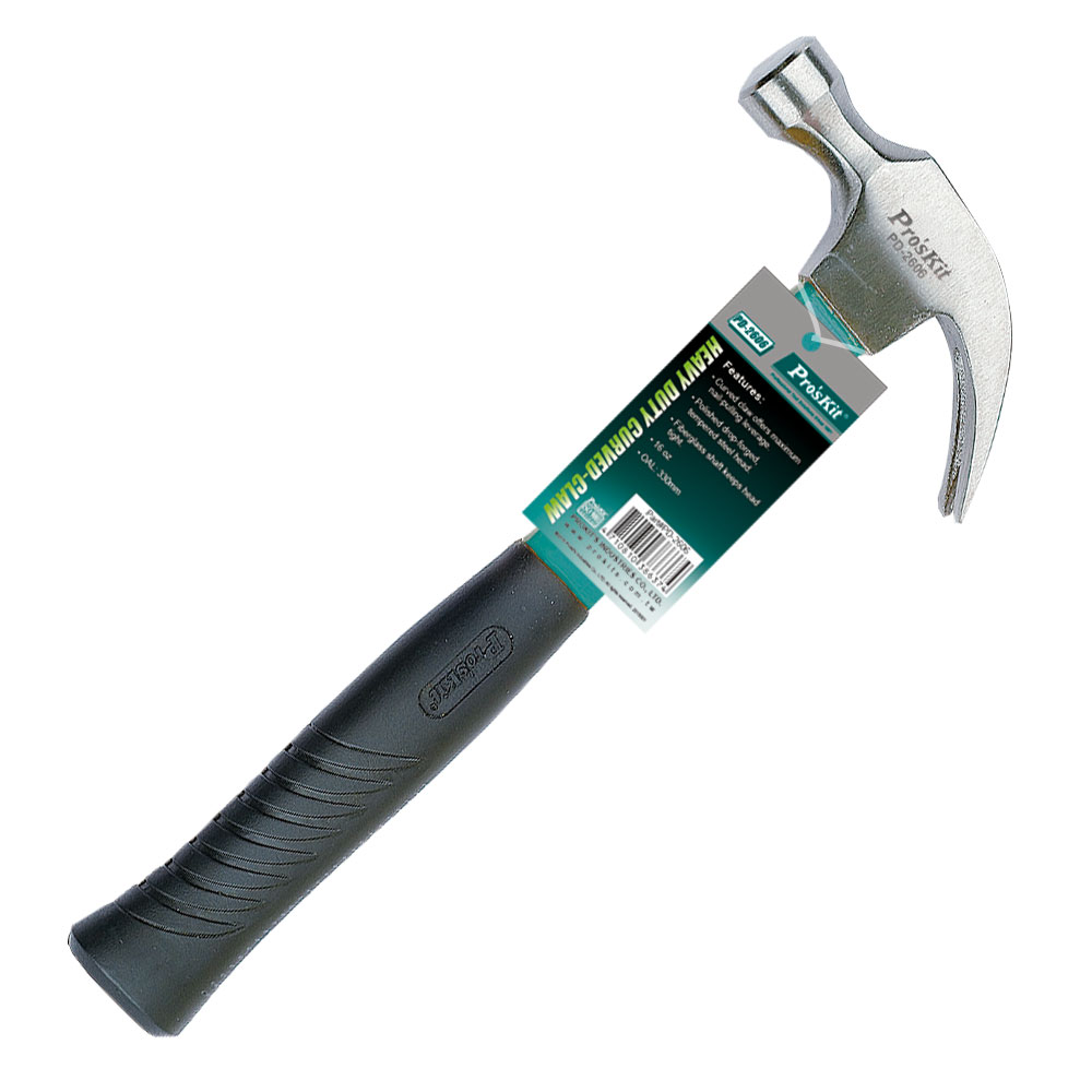 Lieljaudas āmurs ar izliektu nazi un stiklaplasta rokturi 454 g PD-2606 Pro'sKit