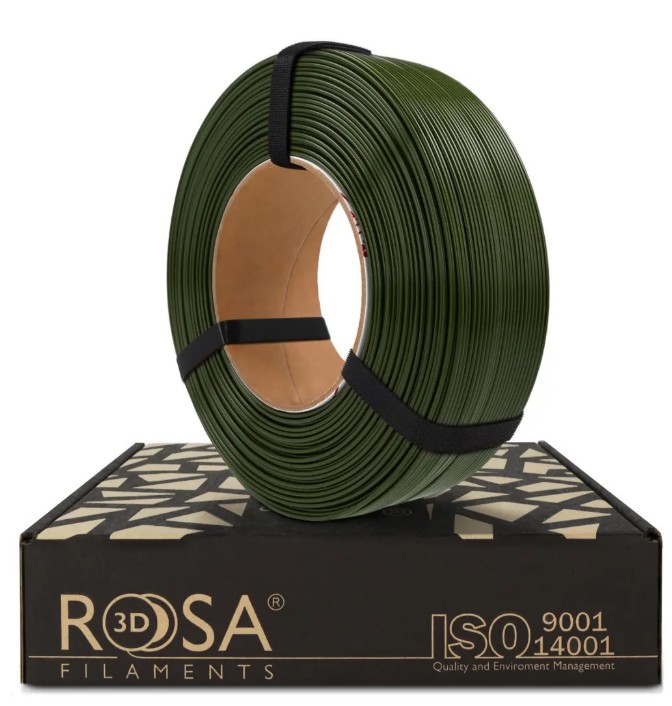 Filaments PET-G Army Green 1,75 mm 1 kg uzpildes materiāls Rosa3D
