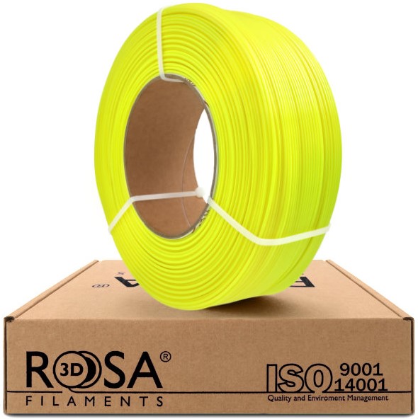 Filaments PET-G neona dzeltens 1,75 mm 1 kg uzpildes Rosa3D