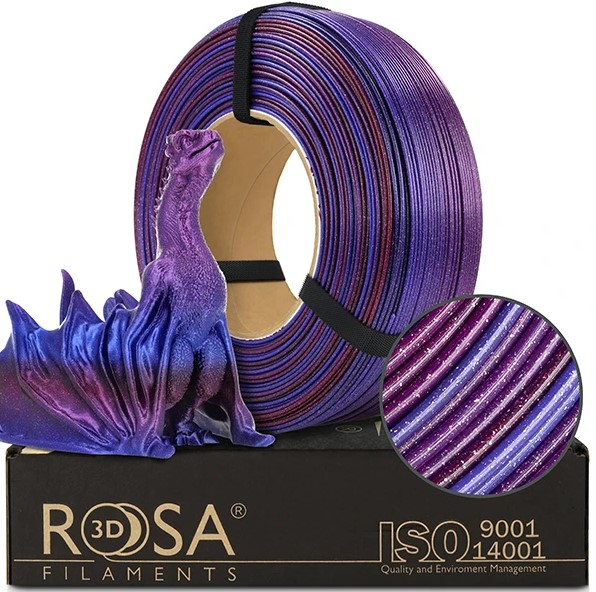 Filaments PLA Galaxy Rainbow Andromeda 1kg uzpildes materiāls Rosa3D