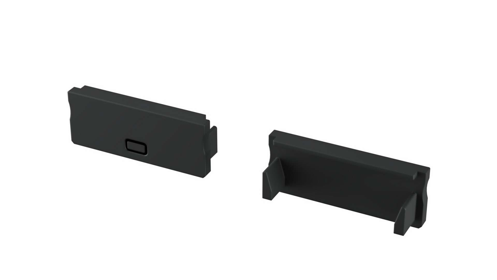 Gala vāciņš LED profilam DUAL, melns, 1vnt