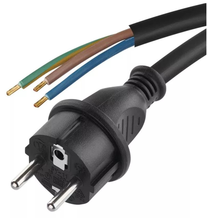 Strāvas vads ar gumijas izolāciju 3x1,5 mm² 3m elektroinstrumentiem EMOS