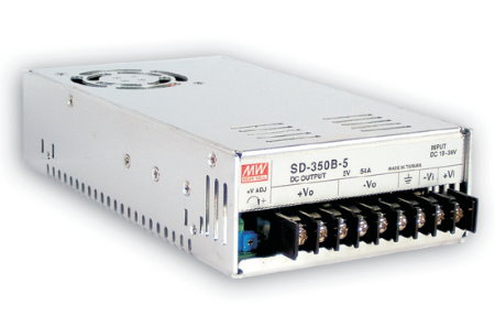 Sprieguma pārveidotājs DC/DC 72-144V:24V 14,6A slēgts MEAN WELL
