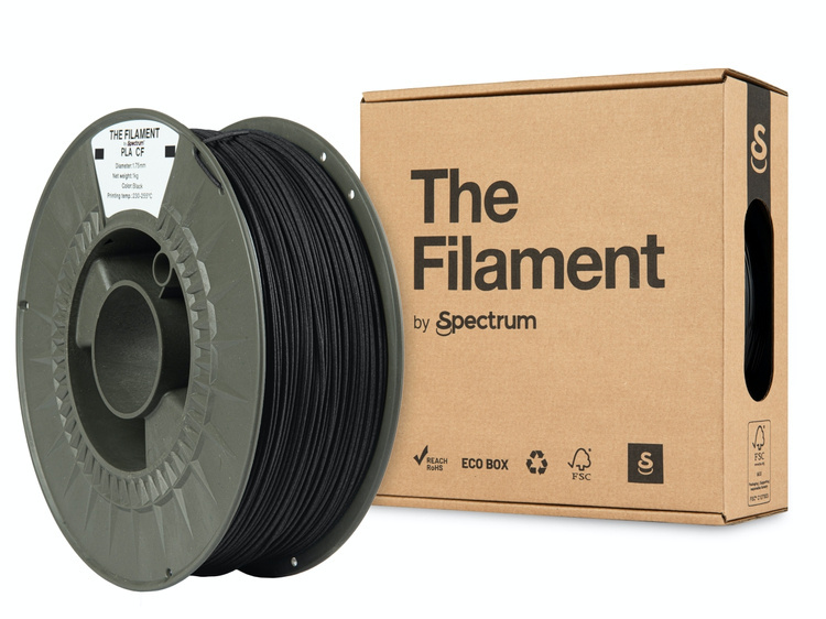 Filaments PLA CF melns 1kg The Filament by Spectrum