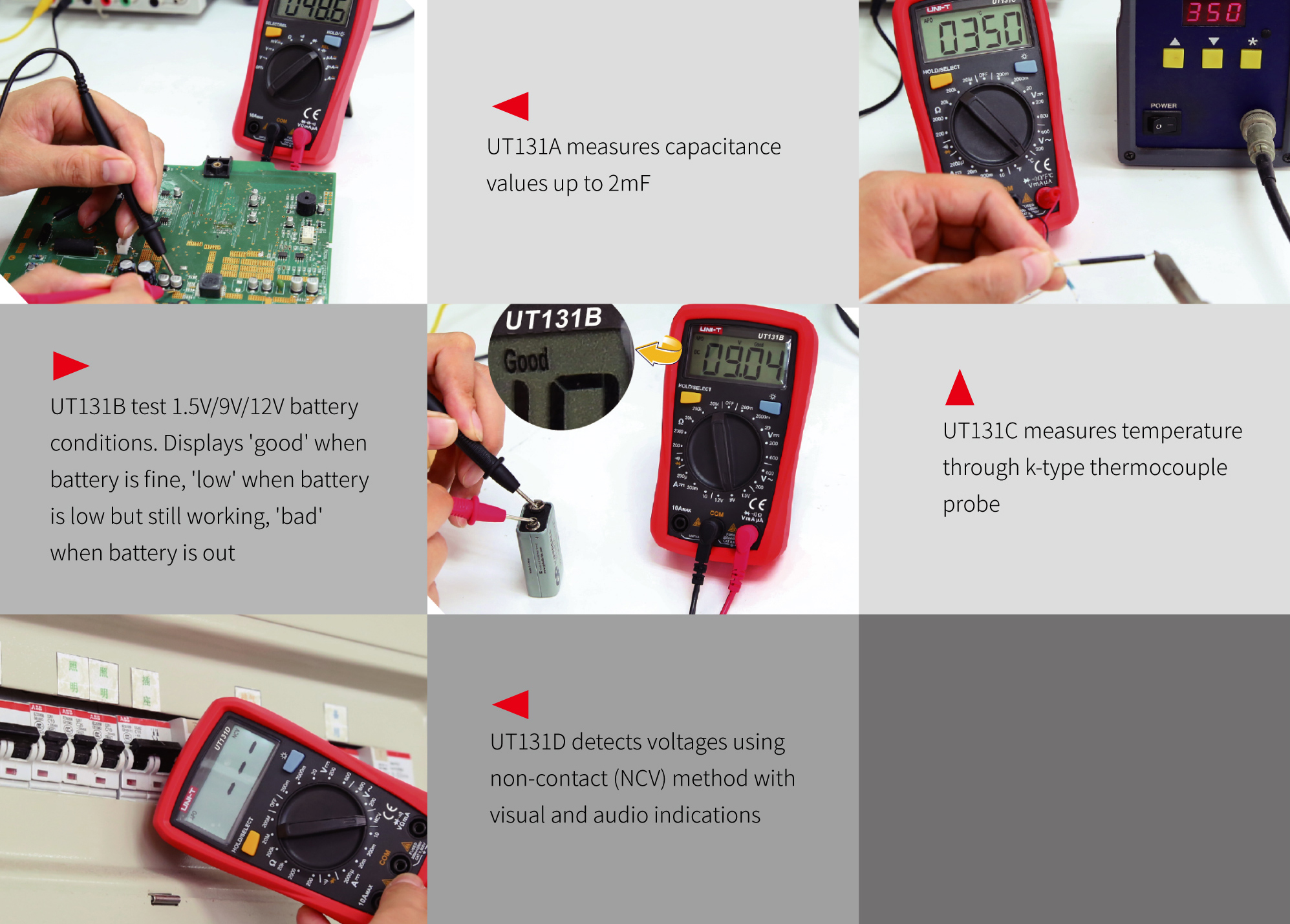 Digitālais Multimetrs UNI-T UT131A CATII  , diožu pārbaudei UNI-T