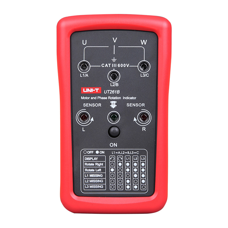 Testeris: fāžu secības; LED; 90÷600VAC; Frekvence: 15÷400Hz; IP40 UNI-T