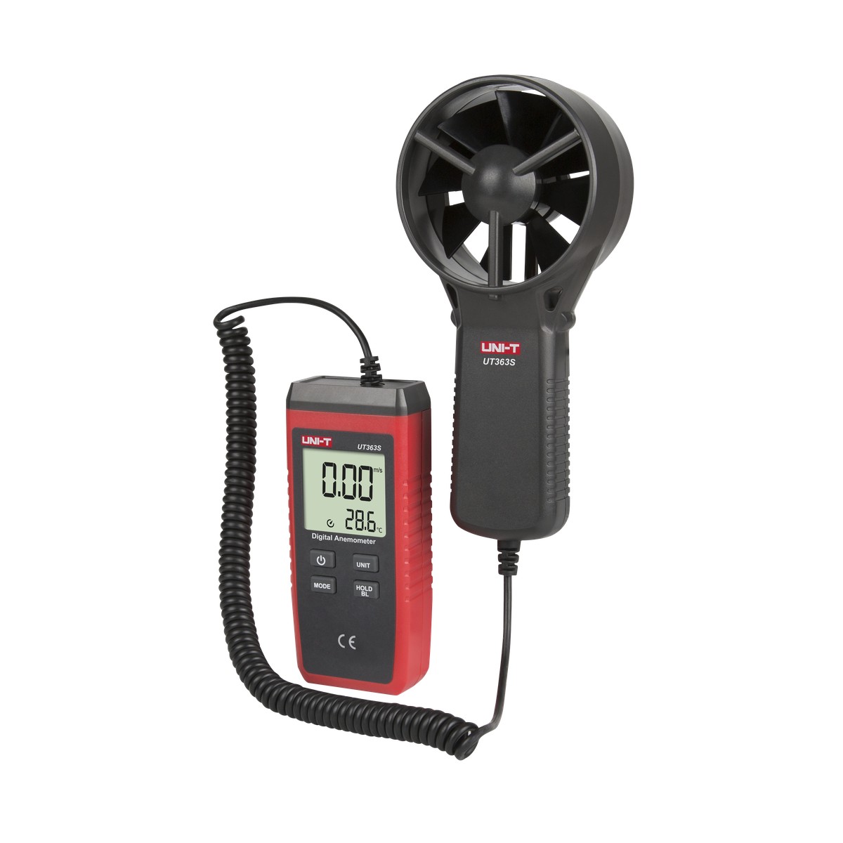 Anemometrs ar temperatūras indikaciju 0.4~30m/s, -10~50℃ UNI-T