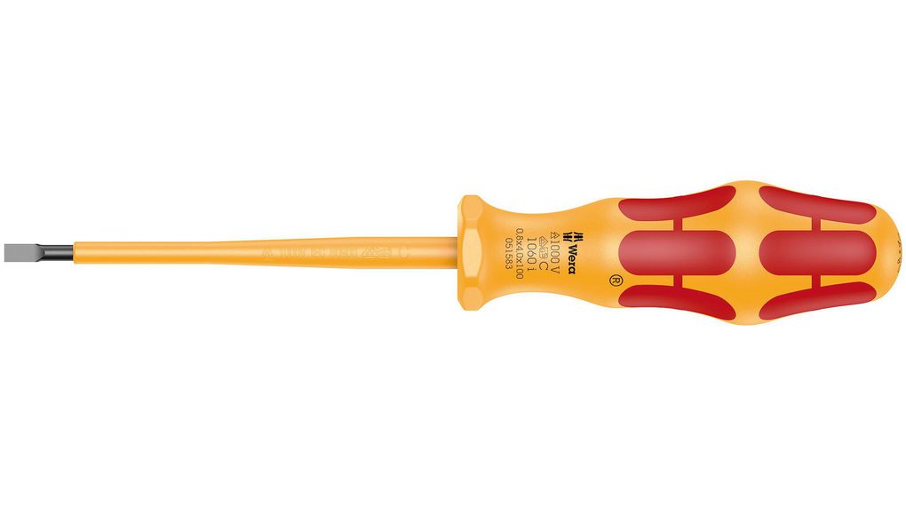 1060 i VDE izolēts Kraftform rievotais skrūvgriezis 0,8x4,0x100mm 051583, Wera