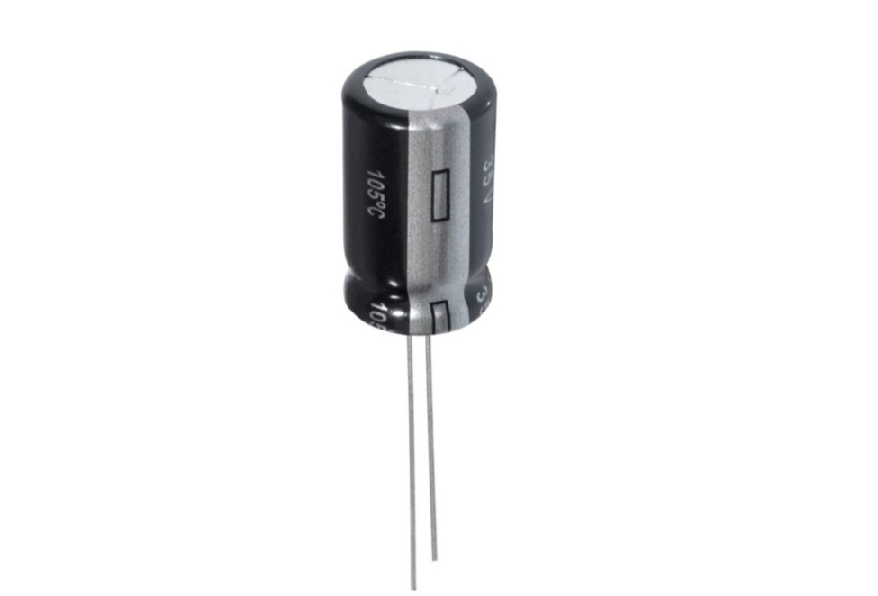 EL-kondensators 10uF 25V 4x7mm P2.5 ar lentu 10uF 25V