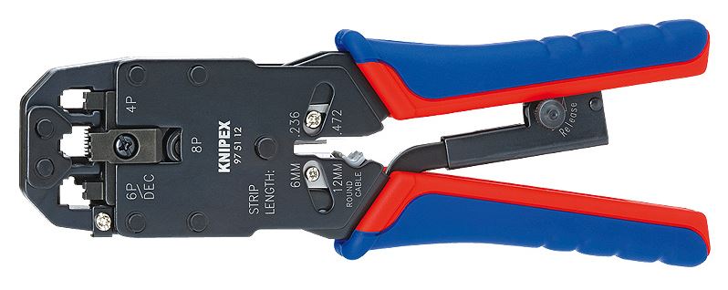 Profesionālas RJ uzgaļu uzspiešanas knaibles 97 51 12 KNIPEX