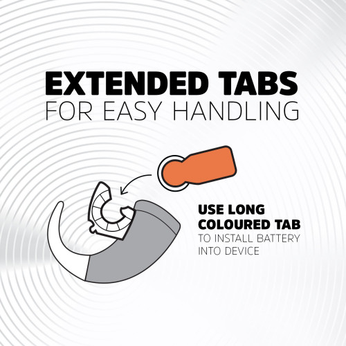 Hearing aid extend tabs