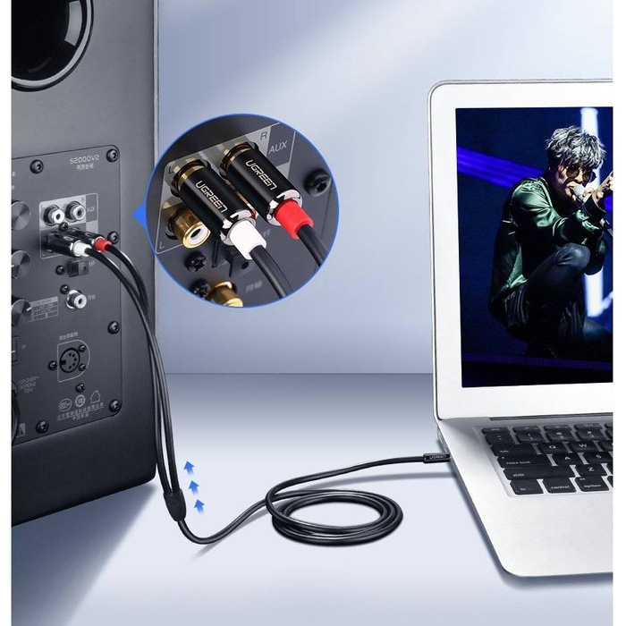 Ugreen audio cable 3.5 mm mini jack - 2RCA 3m black (10590)