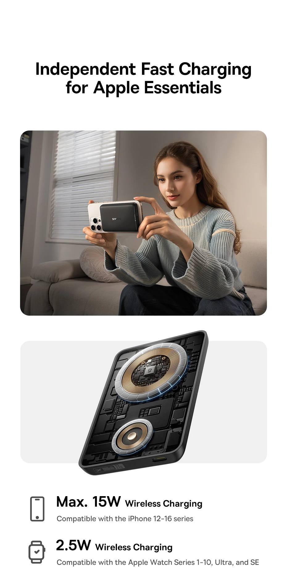 Baseus 27W Magnetic Power Bank 10000mAh 15W Wireless Charging External Battery For iPhone iWatch AirPods Samsung Xiaomi Poco